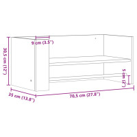 Produktbild för Vägghylla Svart 70,5x35x30,5 cm konstruerat trä