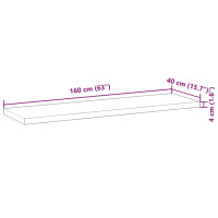 Produktbild för Bänkskiva för badrum obehandlad 160x40x4 cm massivt akaciaträ