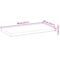 Produktbild för Bänkskiva för badrum behandlad 80x40x4 cm massivt akaciaträ