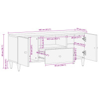 Produktbild för Tv-bänk 105x33x46 cm massivt mangoträ