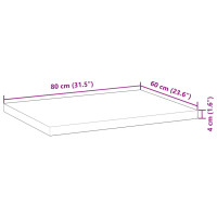 Produktbild för Bänkskiva för badrum behandlad 80x60x4 cm massivt akaciaträ