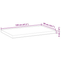 Produktbild för Bänkskiva för badrum obehandlad 120x50x4 cm massivt akaciaträ