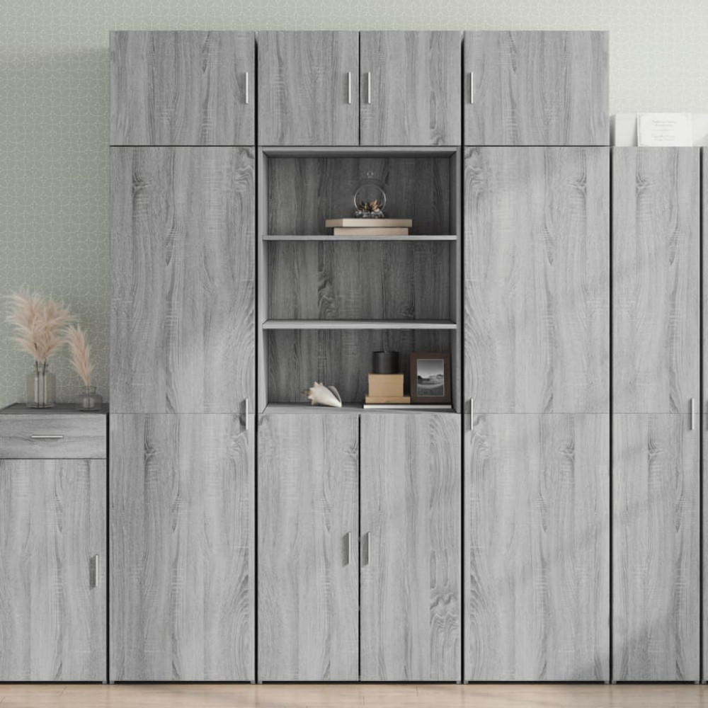 Produktbild för Högskåp grå sonoma 70x42,5x185 cm konstruerat trä