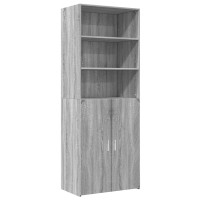 Produktbild för Högskåp grå sonoma 70x42,5x185 cm konstruerat trä