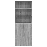 Produktbild för Högskåp grå sonoma 70x42,5x185 cm konstruerat trä