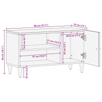 Produktbild för Tv-bänk 80x33x46 cm massivt mangoträ