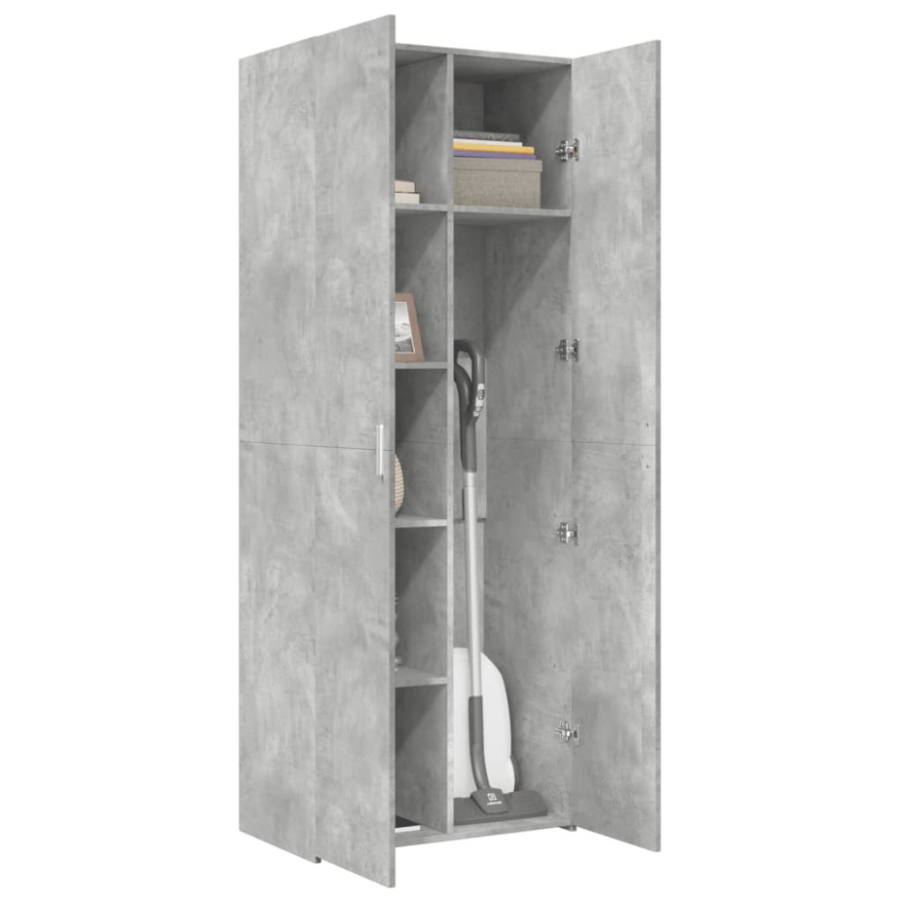 Produktbild för Högskåp betonggrå 70x42,5x185 cm konstruerat trä