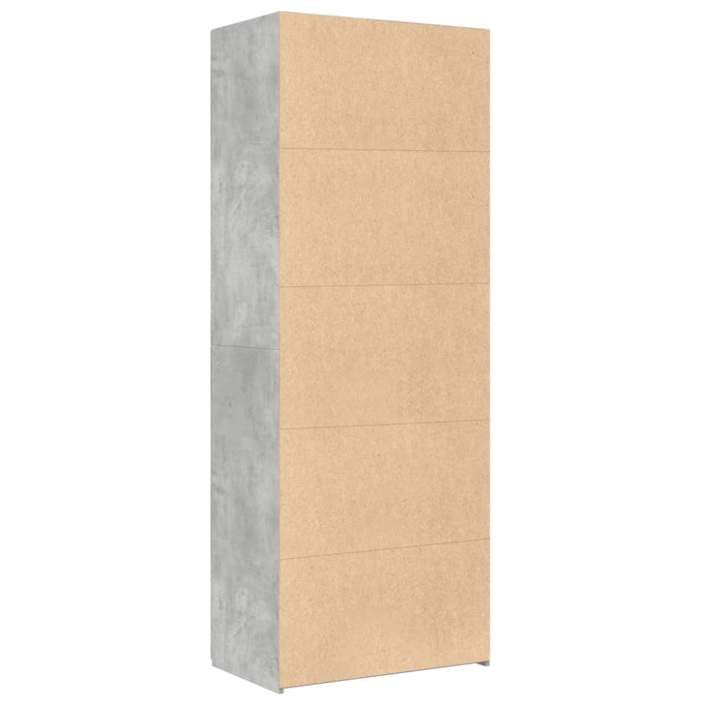Produktbild för Högskåp betonggrå 70x42,5x185 cm konstruerat trä