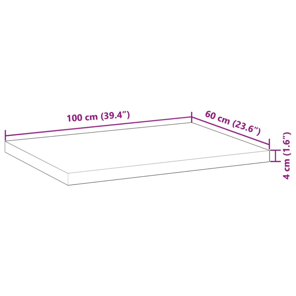 Produktbild för Bänkskiva för badrum behandlad 100x60x4 cm massivt akaciaträ