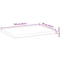 Produktbild för Bänkskiva för badrum behandlad 100x60x4 cm massivt akaciaträ