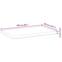 Produktbild för Bänkskiva för badrum behandlad 160x50x4 cm massivt akaciaträ