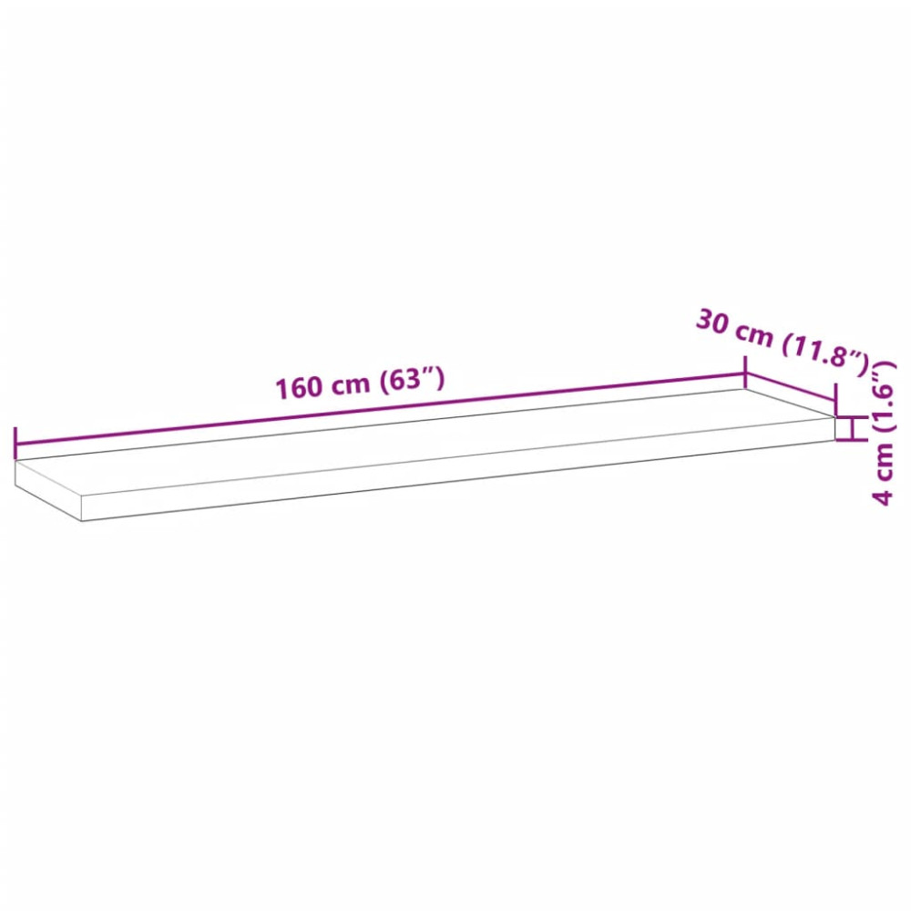 Produktbild för Bordsskiva 160x30x4 cm rektangulär massiv akacia