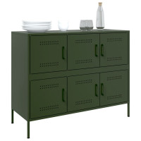 Produktbild för Skåp olivgrön 100,5x39x79 cm stål