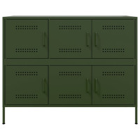 Produktbild för Skåp olivgrön 100,5x39x79 cm stål