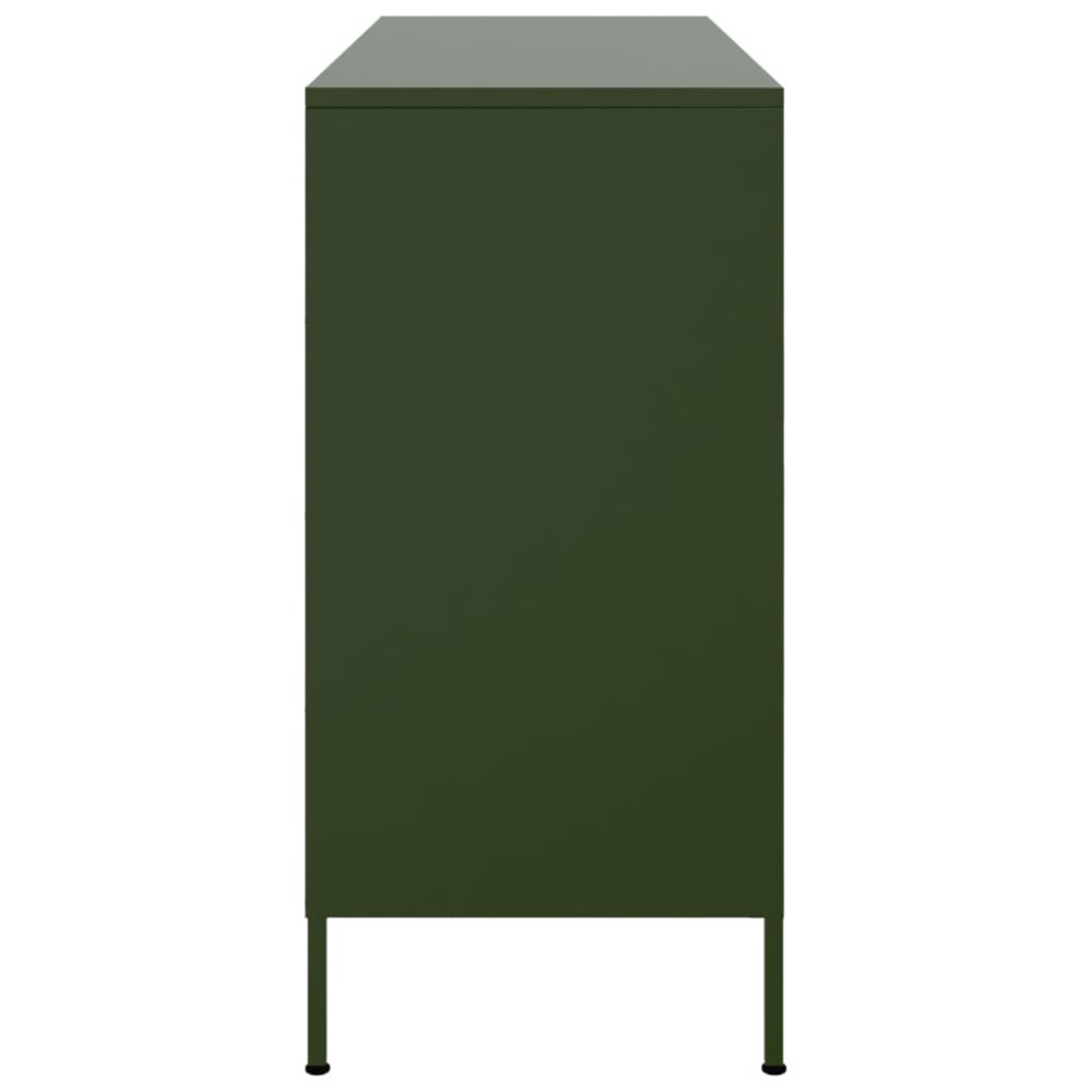 Produktbild för Skåp olivgrön 100,5x39x79 cm stål