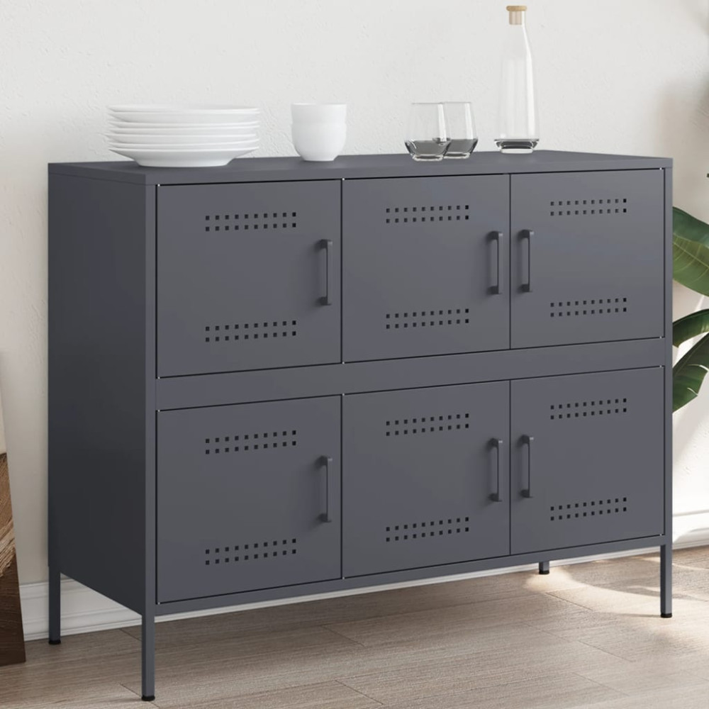 Produktbild för Skåp antracit 100,5x39x79 cm stål