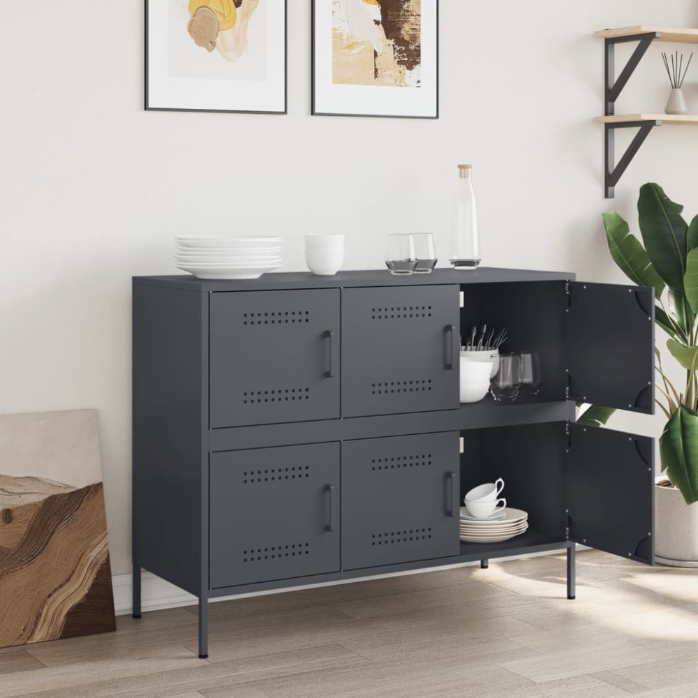 Produktbild för Skåp antracit 100,5x39x79 cm stål