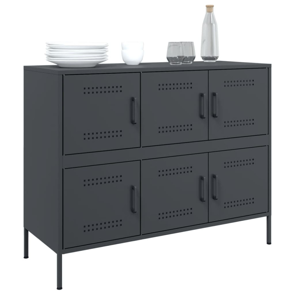 Produktbild för Skåp antracit 100,5x39x79 cm stål