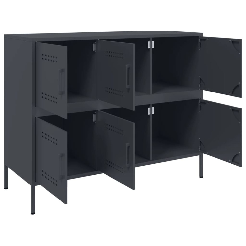 Produktbild för Skåp antracit 100,5x39x79 cm stål