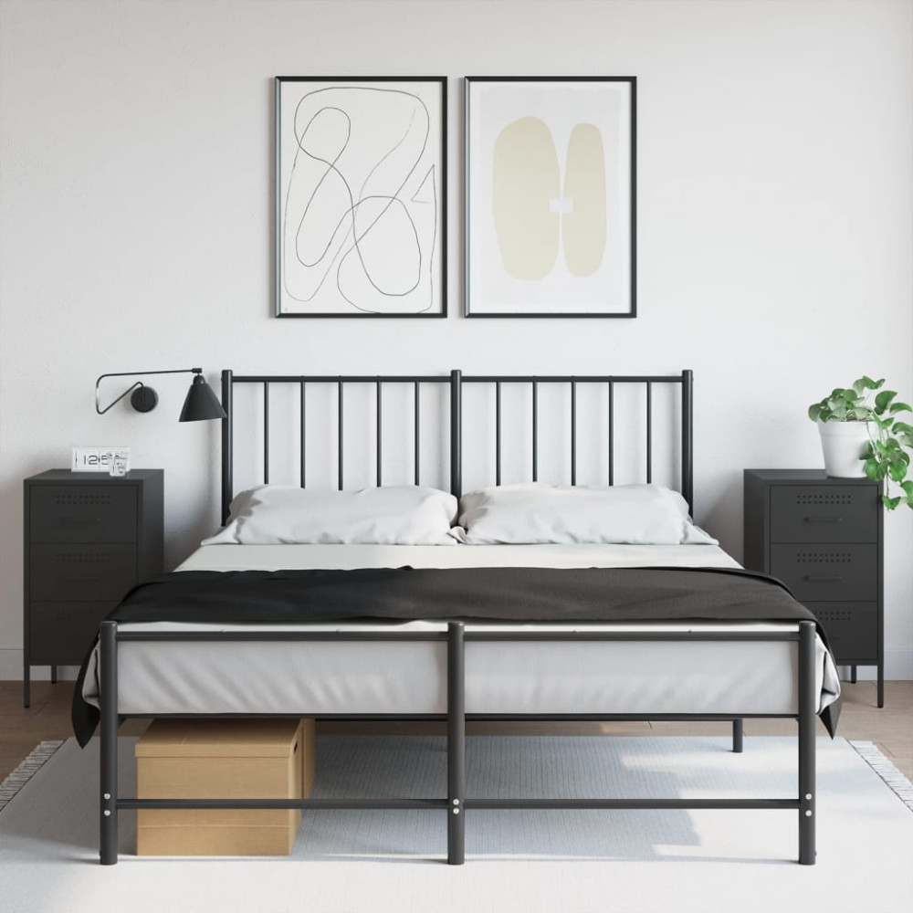 Produktbild för Sängbord 2 st svart 36x39x68 cm stål