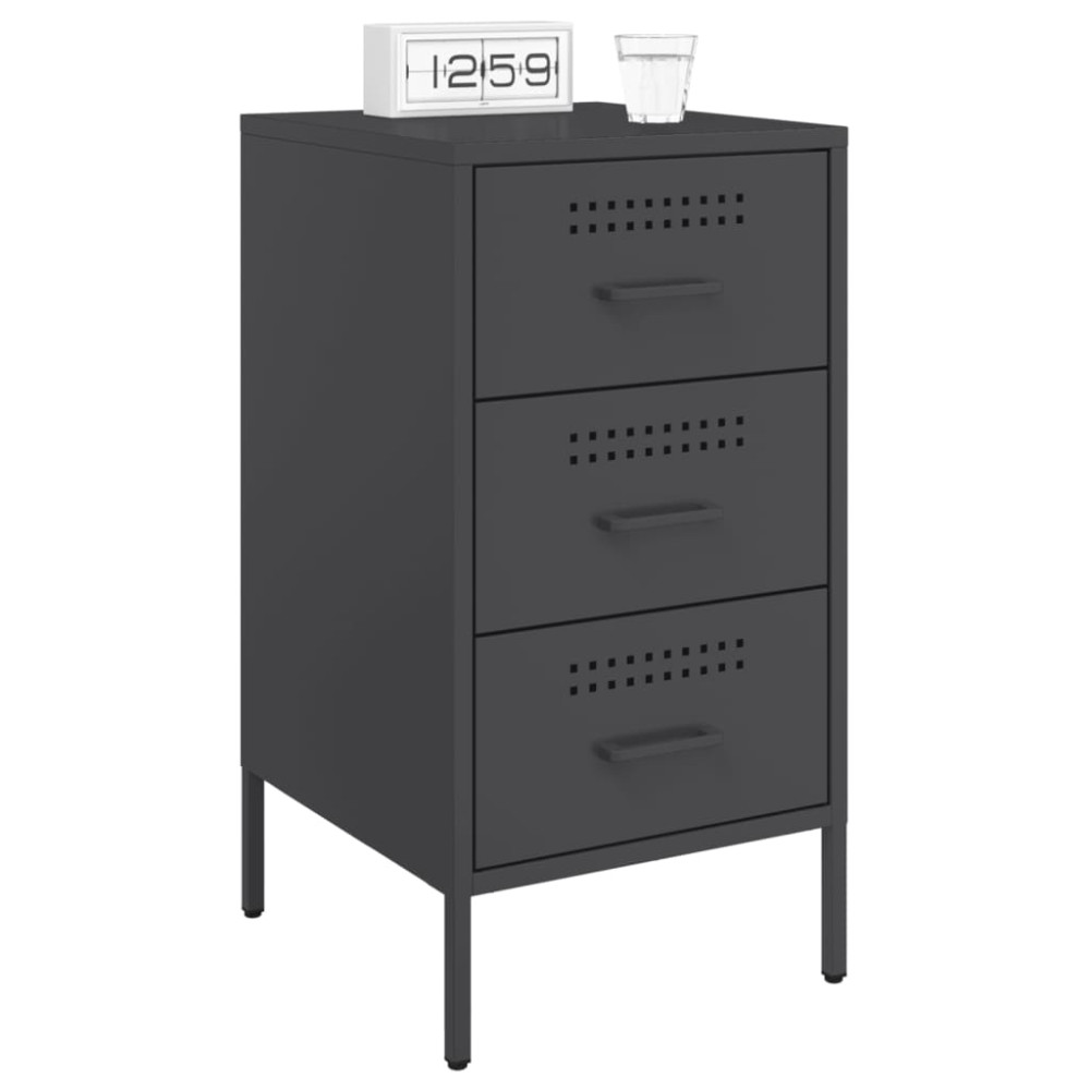 Produktbild för Sängbord 2 st svart 36x39x68 cm stål