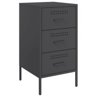 Produktbild för Sängbord 2 st svart 36x39x68 cm stål