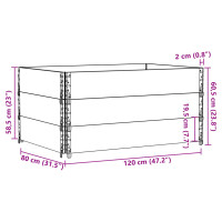 Produktbild för Pallkragar 3 st 120x80 cm massivt furu