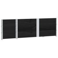 Produktbild för Pallkragar 3 st svart 150x50 cm massivt furu