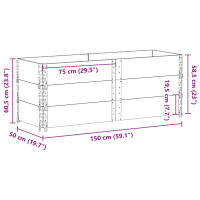 Produktbild för Pallkragar 3 st svart 150x50 cm massivt furu