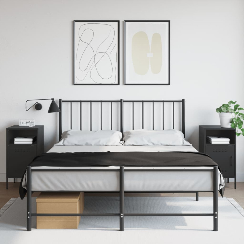 Produktbild för Sängbord 2 st svart 36x39x68 cm stål