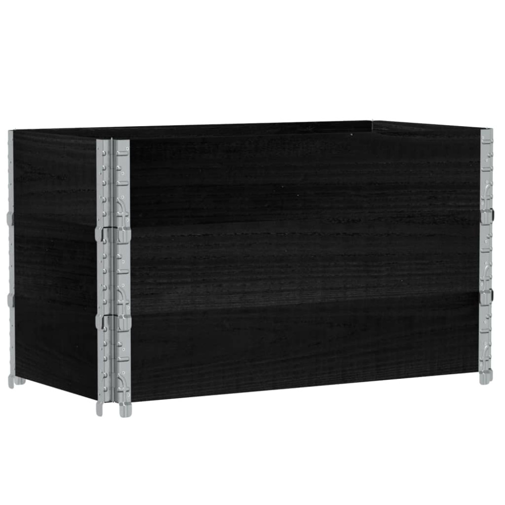 Produktbild för Pallkragar 3 st svart 100x50 cm massivt furu