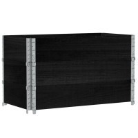 Produktbild för Pallkragar 3 st svart 100x50 cm massivt furu