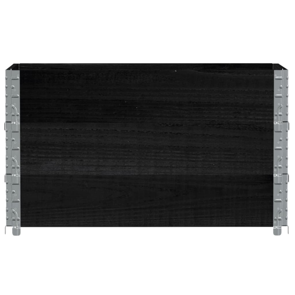 Produktbild för Pallkragar 3 st svart 100x50 cm massivt furu