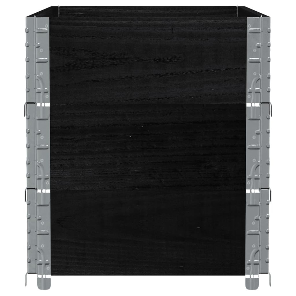 Produktbild för Pallkragar 3 st svart 100x50 cm massivt furu