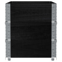 Produktbild för Pallkragar 3 st svart 100x50 cm massivt furu