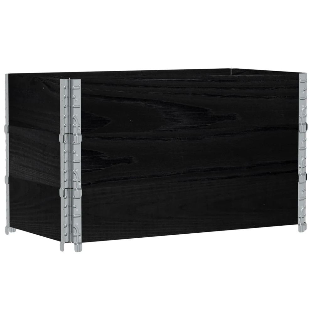Produktbild för Pallkragar 3 st svart 100x50 cm massivt furu