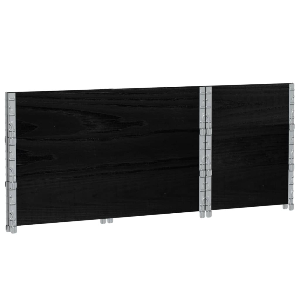 Produktbild för Pallkragar 3 st svart 100x50 cm massivt furu
