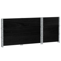 Produktbild för Pallkragar 3 st svart 100x50 cm massivt furu