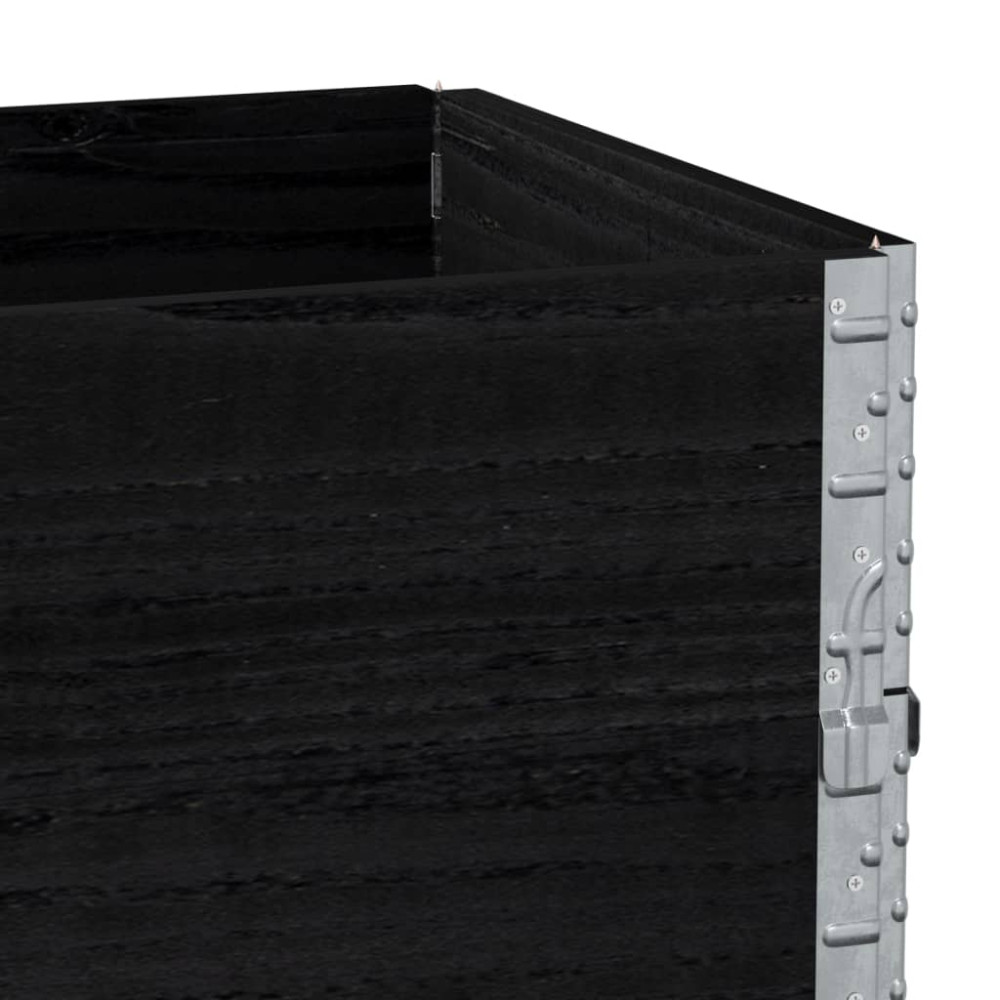 Produktbild för Pallkragar 3 st svart 100x50 cm massivt furu