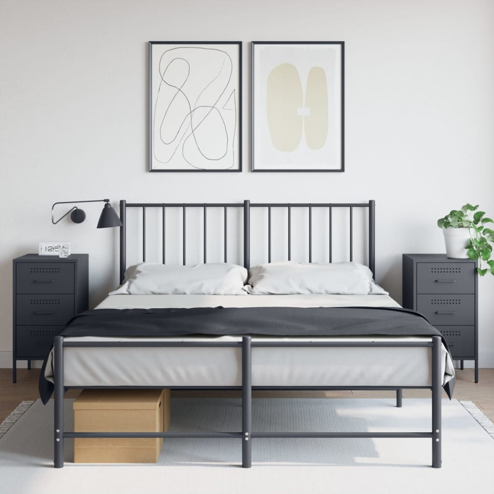Produktbild för Sängbord 2 st antracit 36x39x68 cm stål