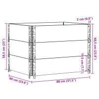 Produktbild för Pallkragar 3 st 80x60 cm massivt furu