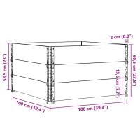 Produktbild för Pallkragar 3 st 100x100 cm massivt furu