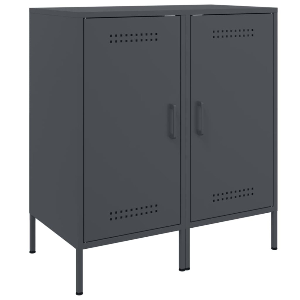 Produktbild för Skänk 2 st antracit 36x39x79 cm kallvalsat stål