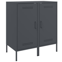 Produktbild för Skänk 2 st antracit 36x39x79 cm kallvalsat stål