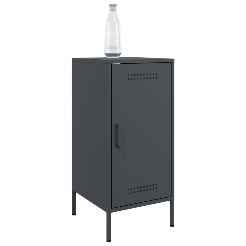 Produktbild för Skänk 2 st antracit 36x39x79 cm kallvalsat stål