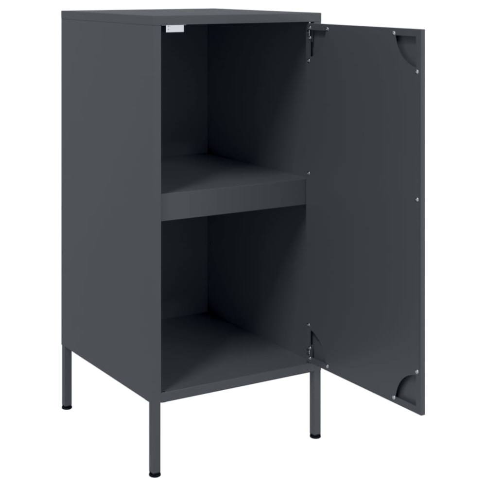 Produktbild för Skänk 2 st antracit 36x39x79 cm kallvalsat stål