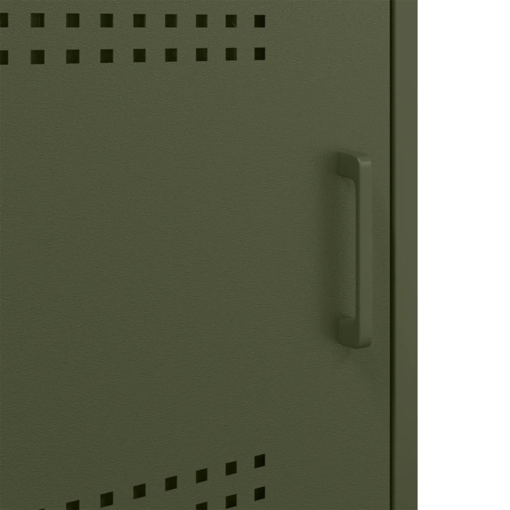 Produktbild för Sängbord 2 st olivgrön 36x39x68 cm stål