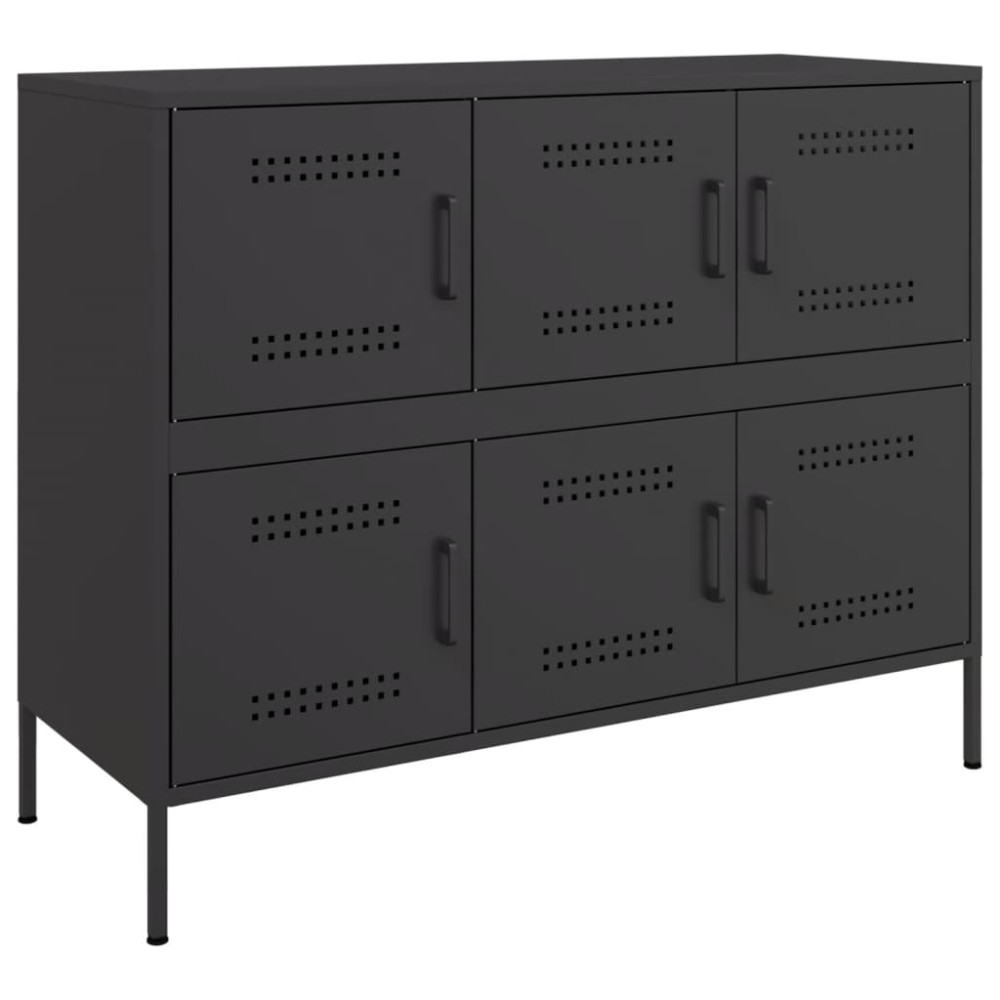Produktbild för Skåp svart 100,5x39x79 cm stål