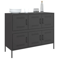 Produktbild för Skåp svart 100,5x39x79 cm stål
