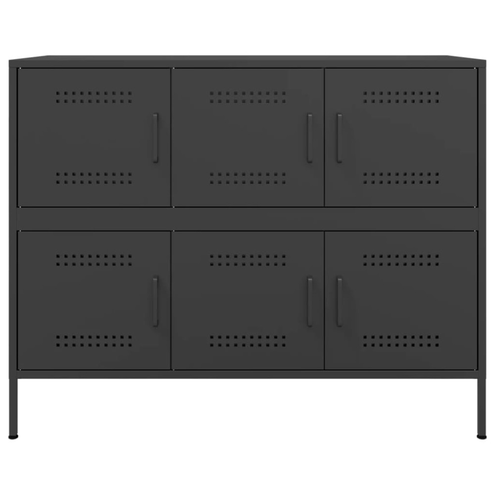 Produktbild för Skåp svart 100,5x39x79 cm stål